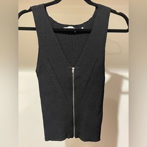 Sandro Knit Vest Zip Tank